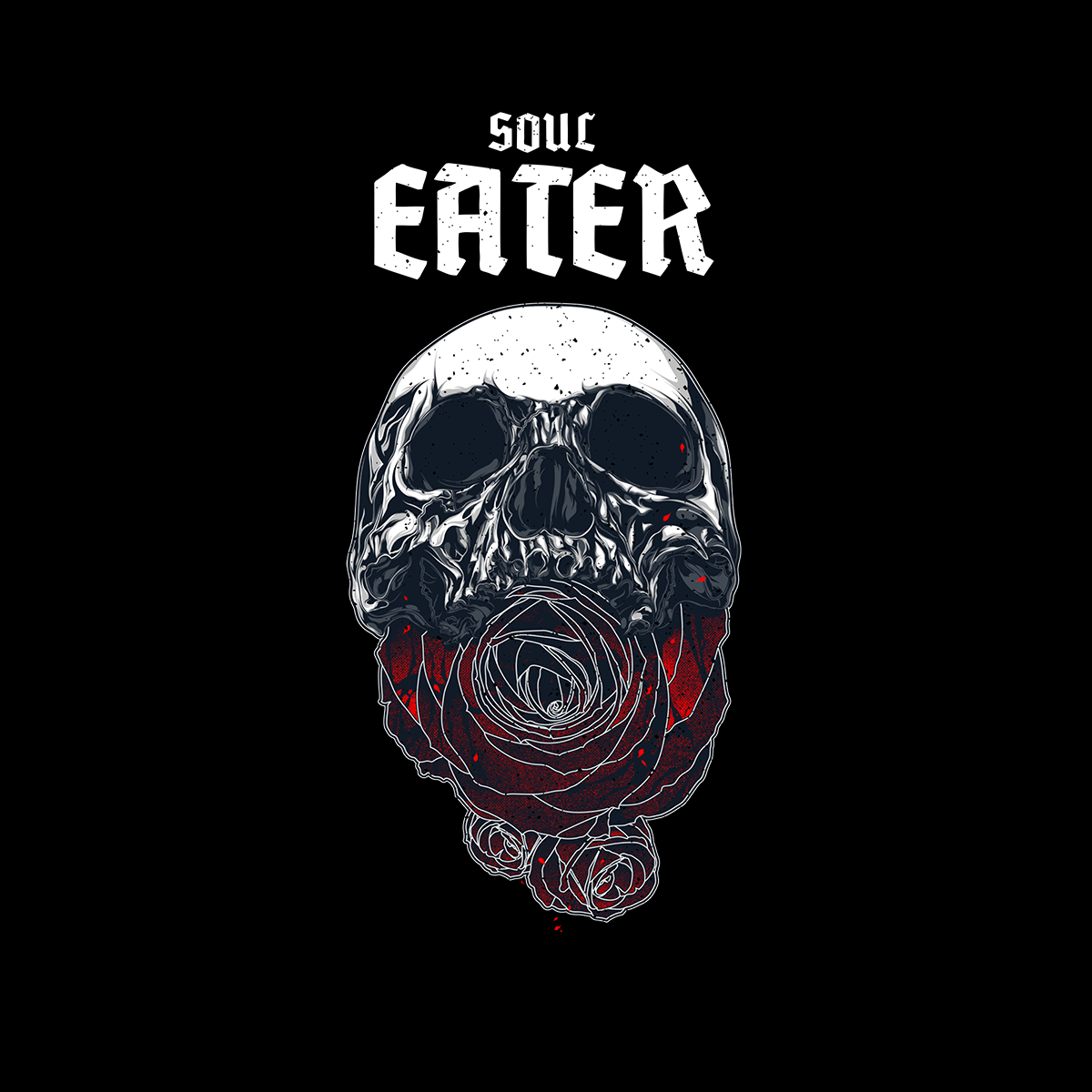 Soul Eater Skull with Roses Harley Dark Occult Unisex Tank Top - Kuzi Tees
