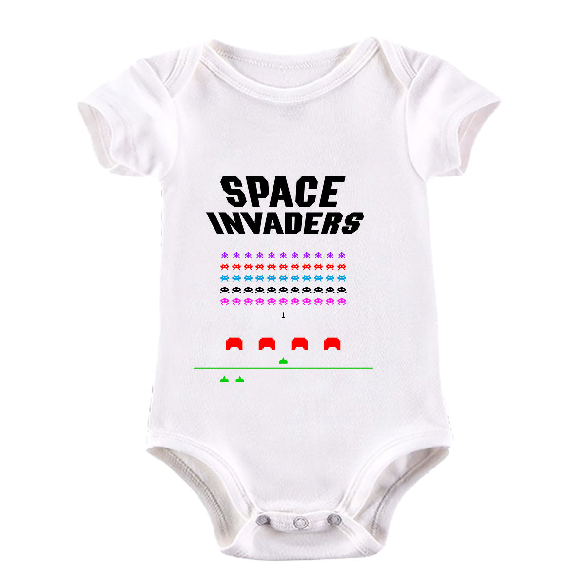 Space Invaders Inspired - Retro Atari Arcade Game Gaming Baby & Toddler Body Suit NEW - Kuzi Tees