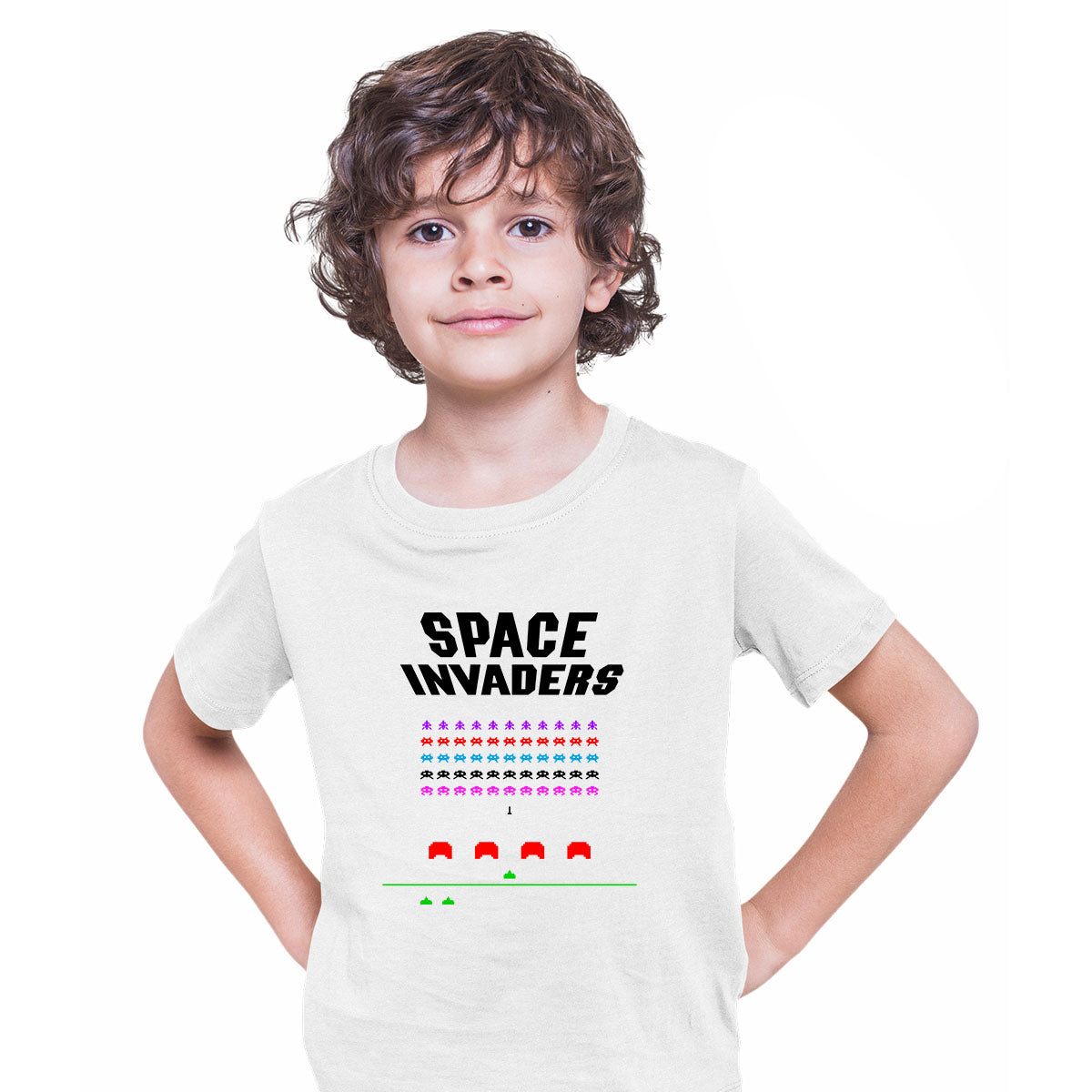 Space Invaders Inspired T-shirt - Retro Atari Arcade Game Gaming Tee Shirt for Kids NEW - Kuzi Tees