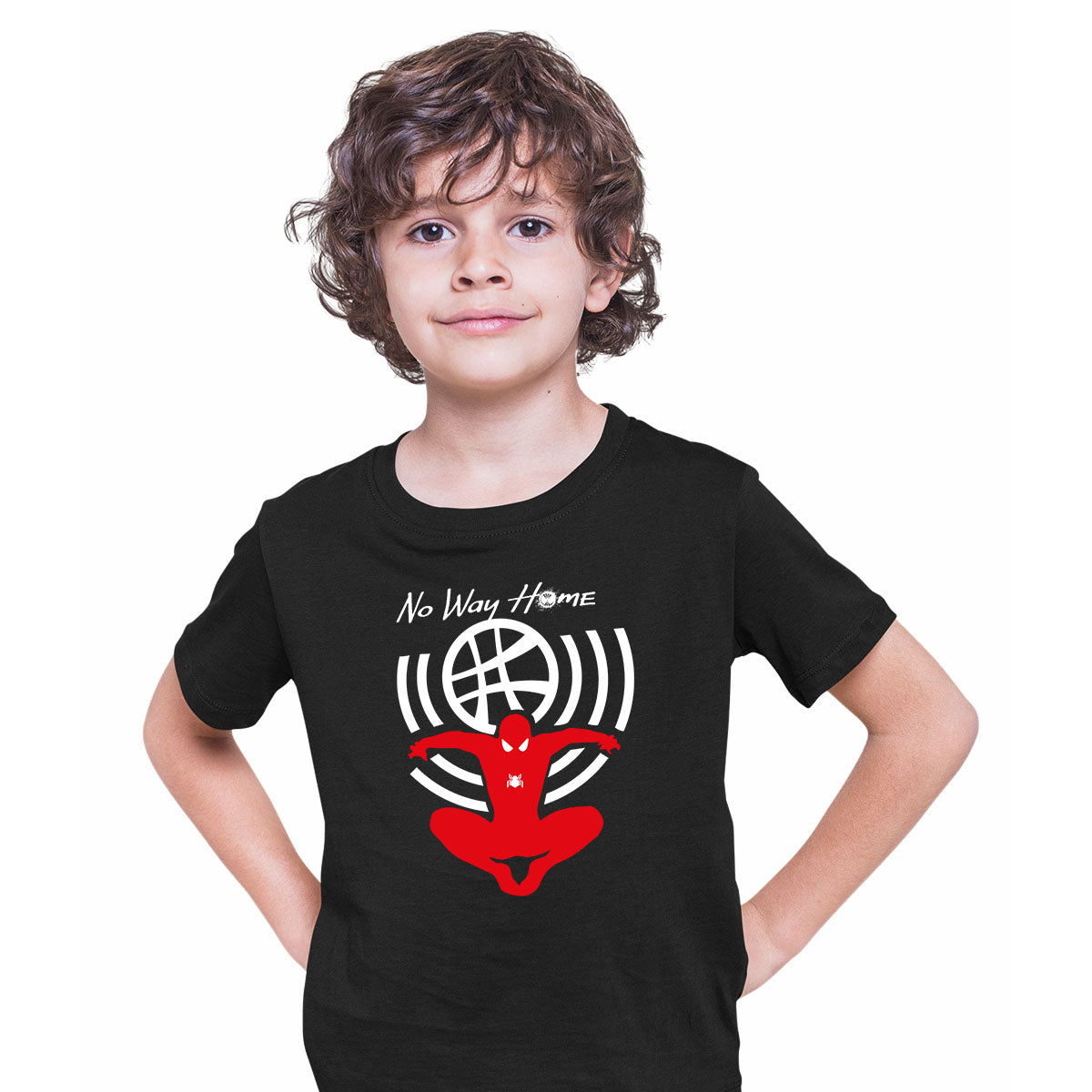 Spiderman Superhero No Way Home Typography T-shirt for Kids - Kuzi Tees