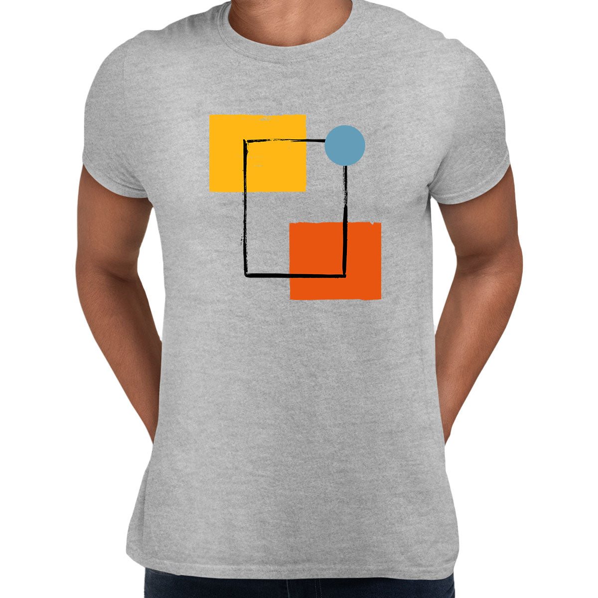 Shapes Minimal Colorful Art Print T-Shirt Abstract Design Short Sleeve Funny Unisex T-shirt - Kuzi Tees