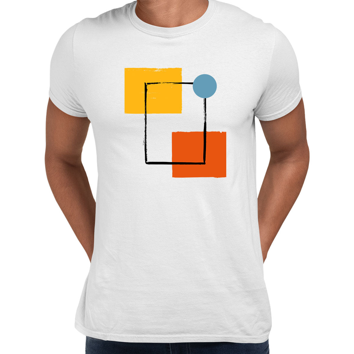 Shapes Minimal Colorful Art Print T-Shirt Abstract Design Short Sleeve Funny Unisex T-shirt - Kuzi Tees