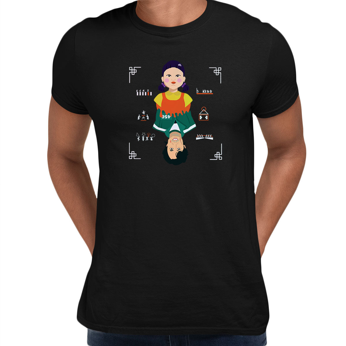 The Doll & Gi-Hun Squid Game Movie Tee included all Games Unisex T-Shirt - Kuzi Tees