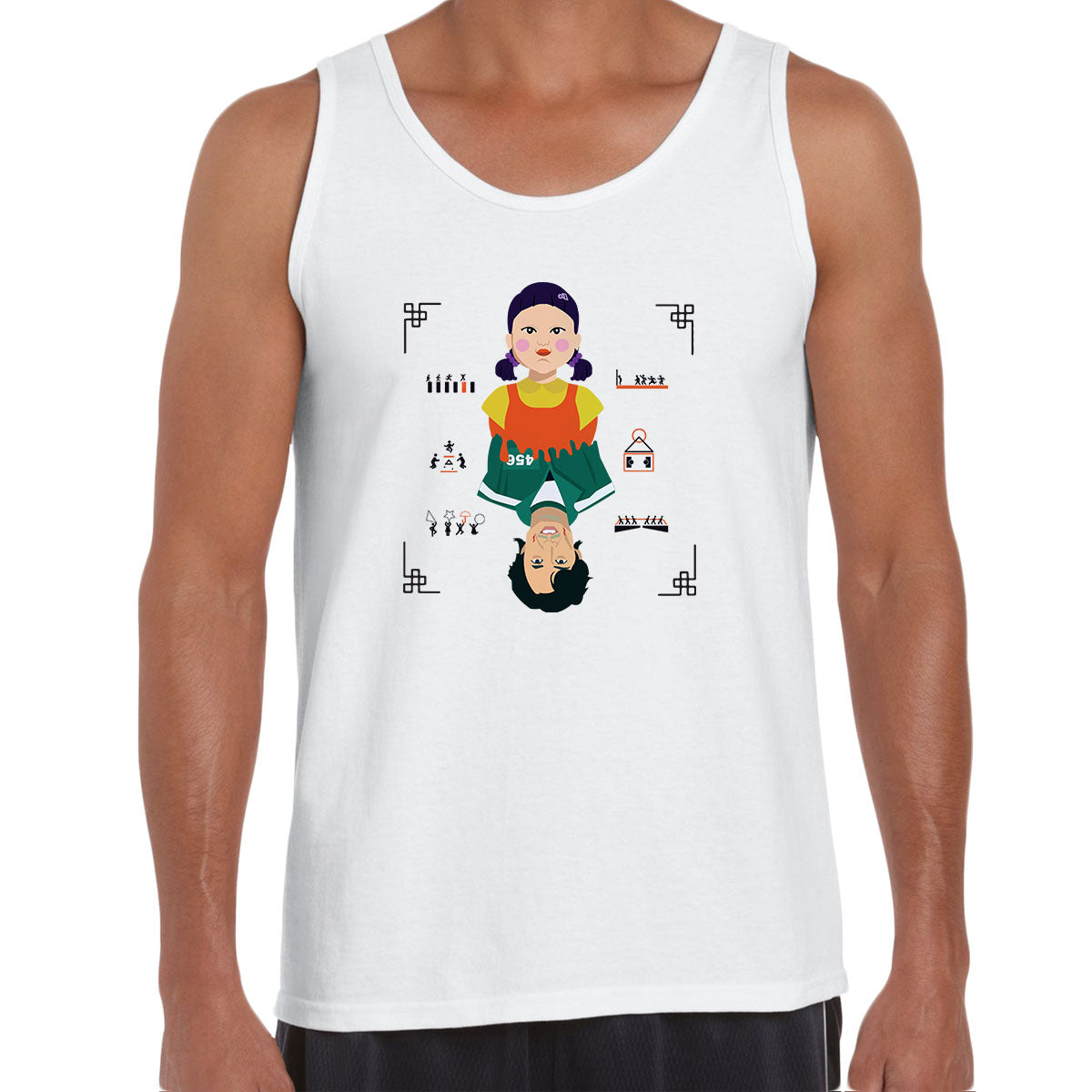 The Doll & Gi-Hun Squid Game Movie included all Games Adults Unisex Tank Top - Kuzi Tees