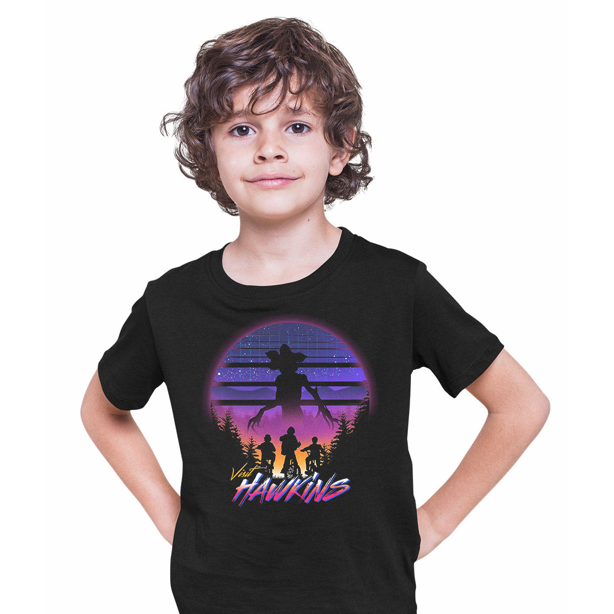 Stranger things T-shirt Visit Hawkins Movie Kids T-Shirt - Kuzi Tees
