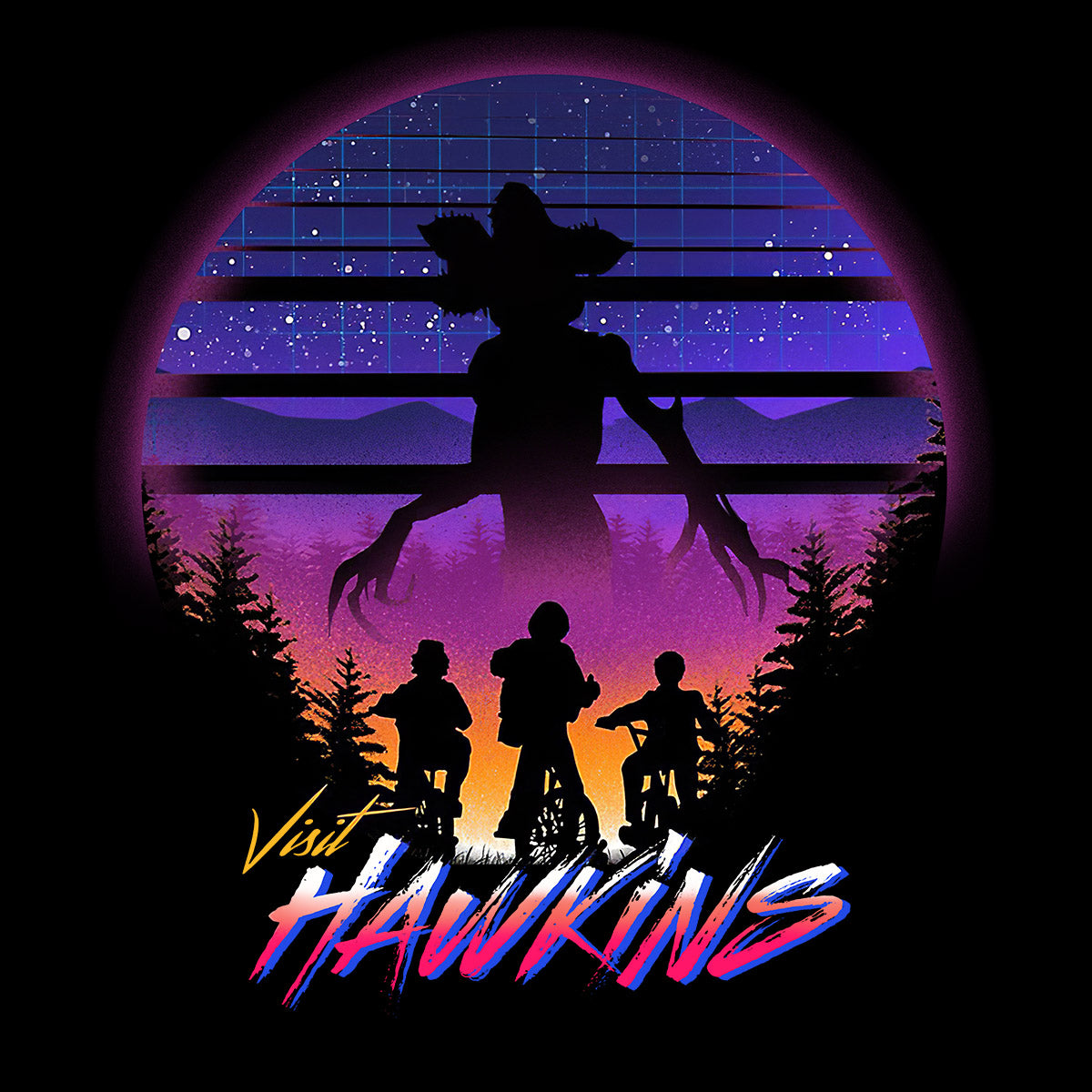 Stranger things T-shirt Visit Hawkins Movie Unisex Tee - Kuzi Tees