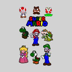 Super Mario Bros Gaming Characters Nintendo SNES Adult T Shirt - Kuzi Tees