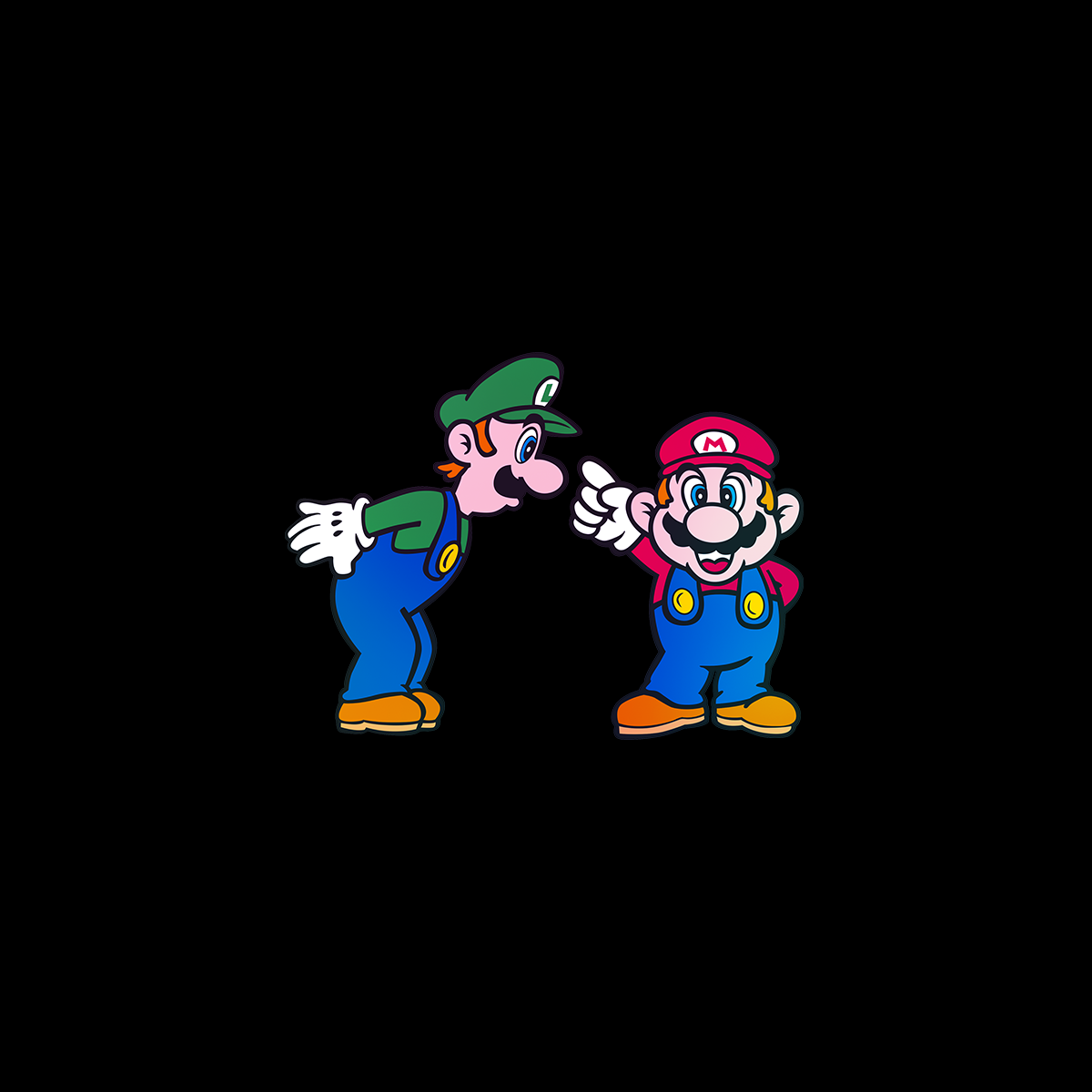 Luigi & Mario Super Mario Mens Retro OLD SKOOL Fast Delivery Unisex Tank Top - Kuzi Tees