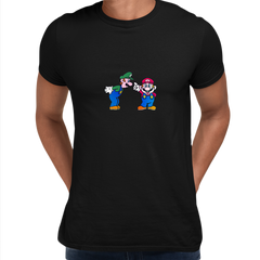 Luigi & Mario Super Mario Mens Retro Unisex T-Shirts OLD SKOOL Fast Delivery - Kuzi Tees