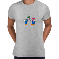 Luigi & Mario Super Mario Mens Retro Unisex T-Shirts OLD SKOOL Fast Delivery - Kuzi Tees