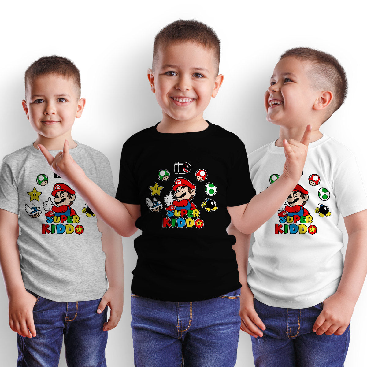 Super Kiddo T-shirt Mario Birthday Kids Custom Gaming Birthday Kids T-shirt