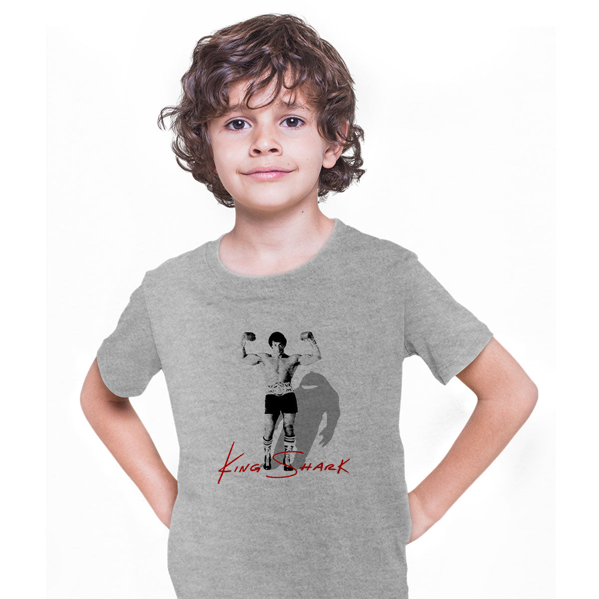 Sylvester Stallone King Shark Shadow Funny Movie T-shirt for Kids - Kuzi Tees