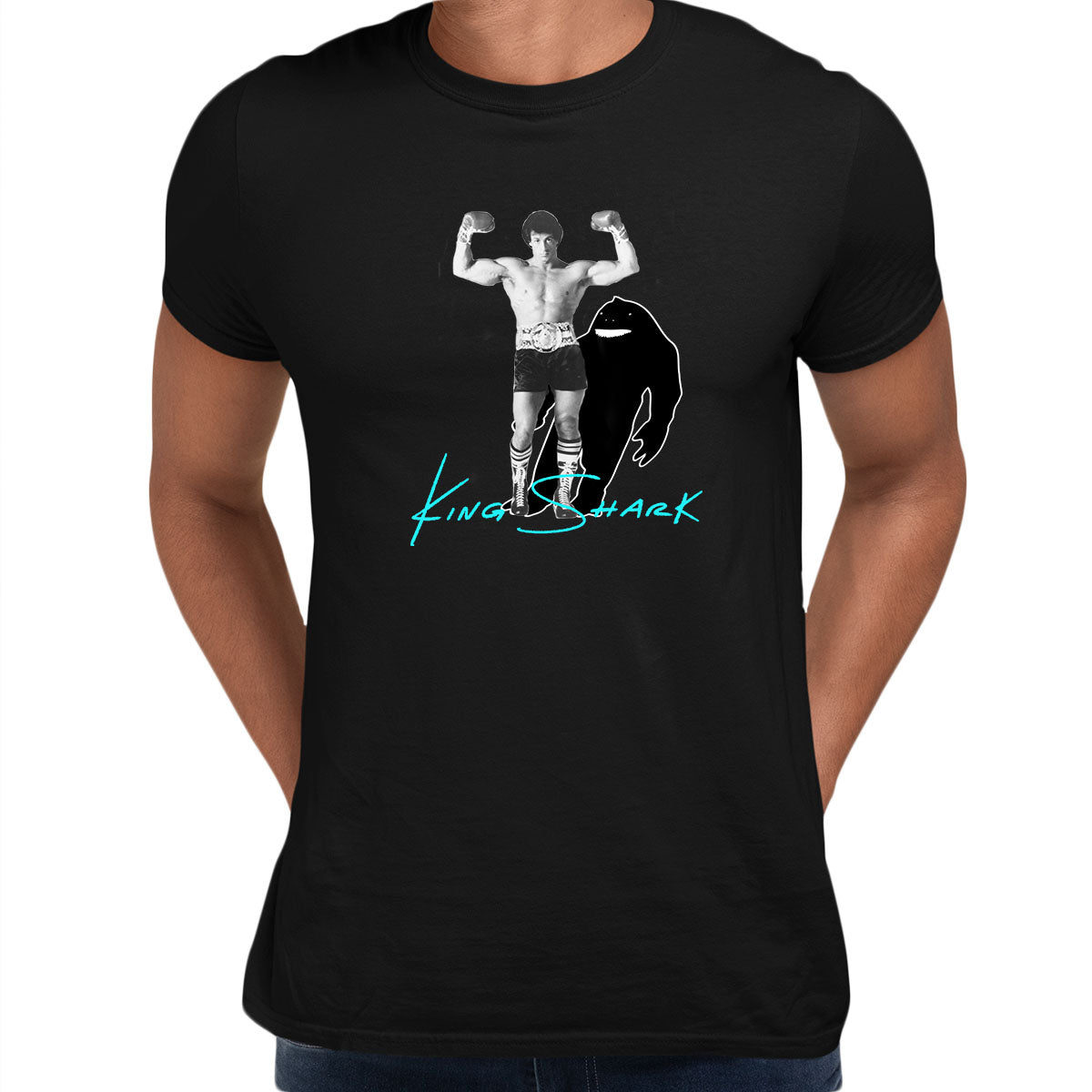 Sylvester Stallone King Shark Shadow Funny Movie Unisex T-Shirt - Kuzi Tees