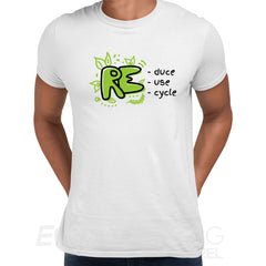 Recycle Mens T-Shirt Symbol Eco Friendly Environmental Earth Gift Present Unisex T-shirt - Kuzi Tees