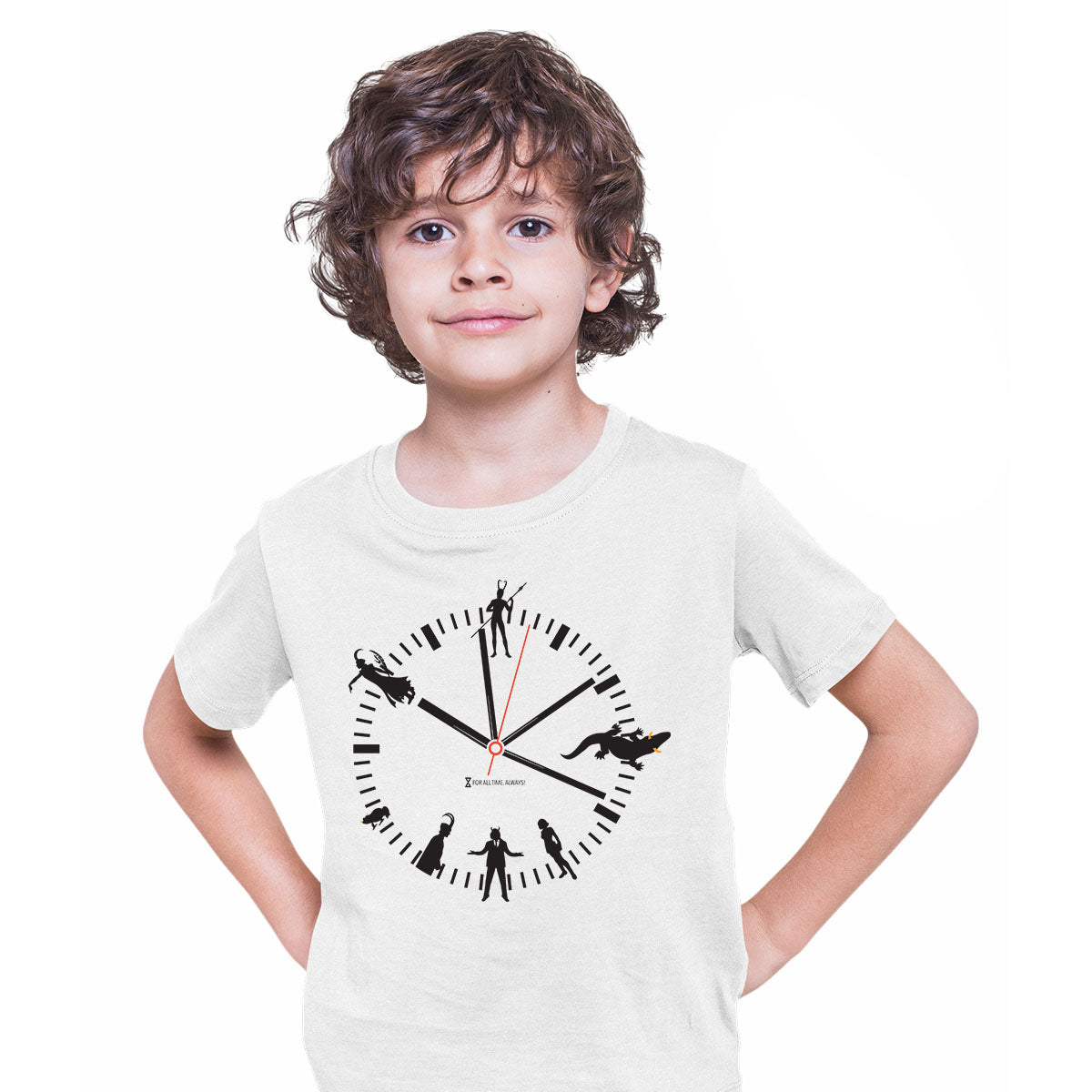 TVA Clock With Variants Classic Loki Frog Loki Alligator Sylvie President Frost Giant T-shirt for Kids - Kuzi Tees