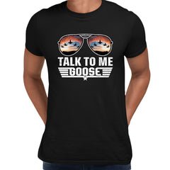 Talk To Me Goose Black T-shirt Top Gun