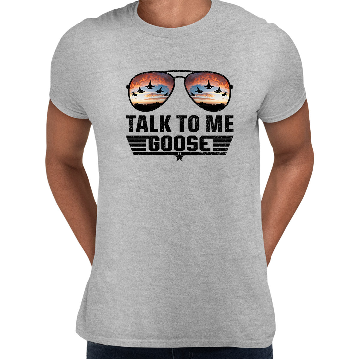 Talk To Me Goose Grey T-shirt Top Gun