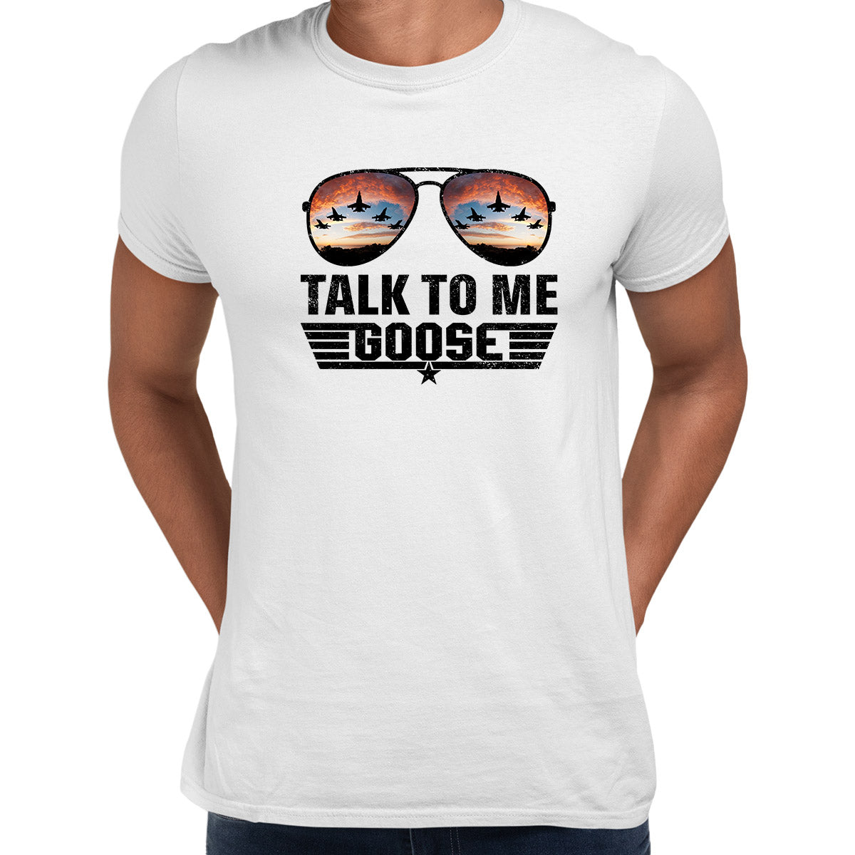 Talk To Me Goose White T-shirt Top Gun