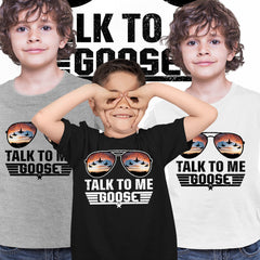 Talk To Me Goose T-shirt Top Gun Maverick 2022 Movie Tees Kids T-shirt
