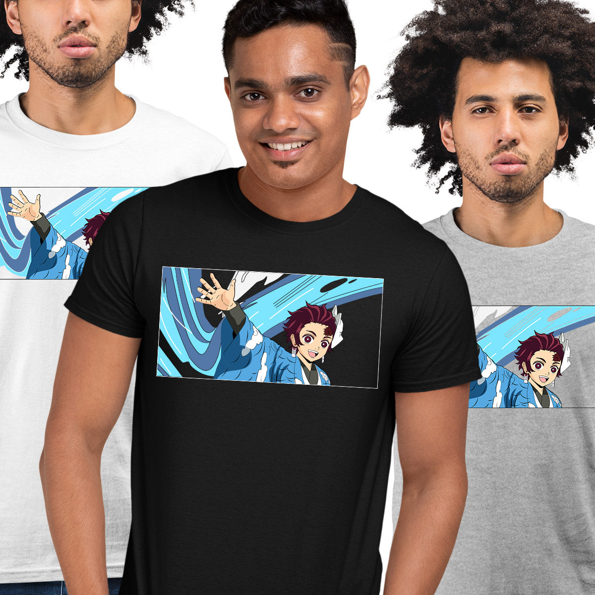 Tanjiro Blue Kimono t-shirt Anime