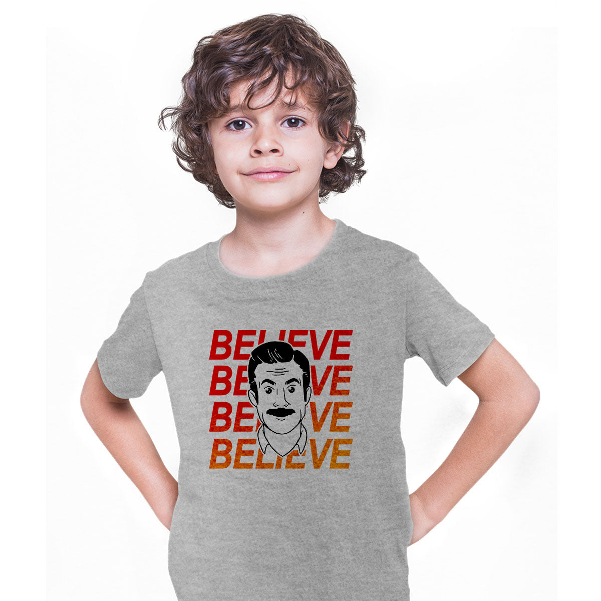 Ted Lasso Believe Tee Motivational Funny Movie Novelty Kids Gift Typography T-shirt for Kids - Kuzi Tees
