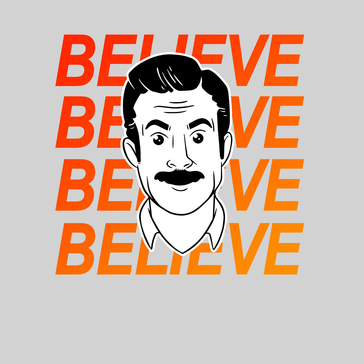 Ted Lasso Believe Tee Motivational Funny Movie Novelty Kids Gift Typography T-shirt for Kids - Kuzi Tees