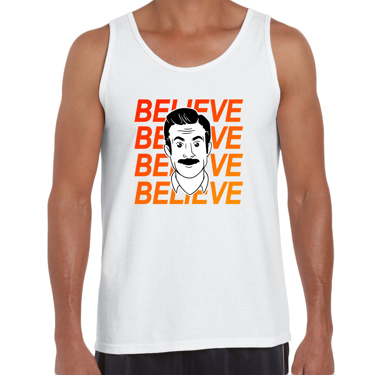 Ted Lasso Believe Motivational Funny Movie Novelty Adult Gift Typography Unisex Tank Top - Kuzi Tees