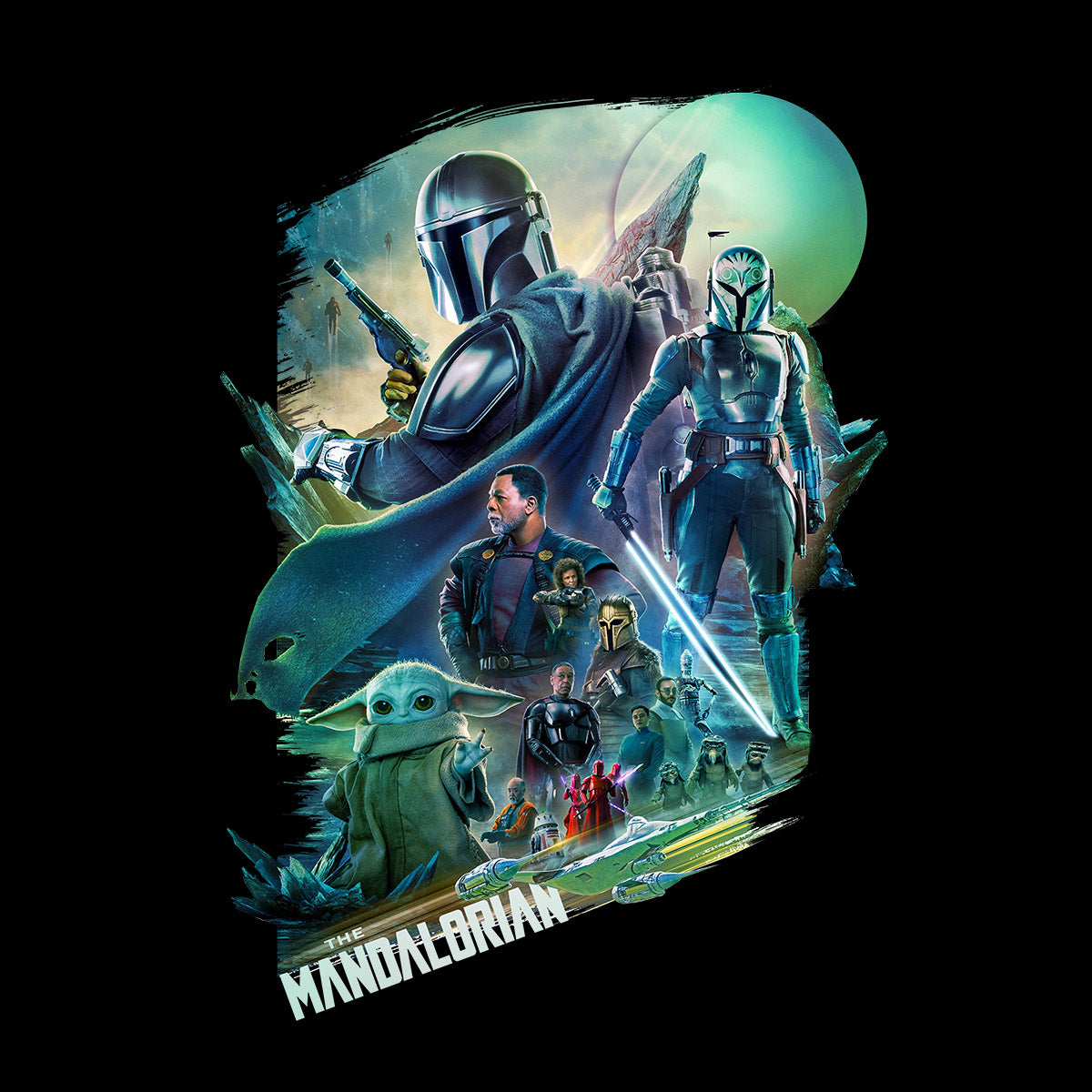 The Mandalorian Black T-shirt Grogu Bo-Katan The Return Final Episode Moff Gideon