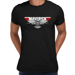 Top Gun Maverick Plane Logo Black T-shirt