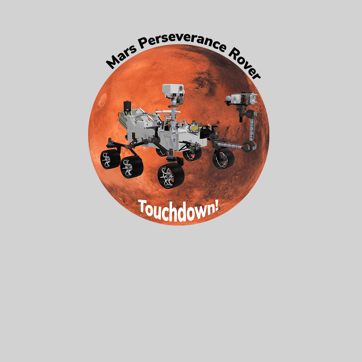 Touchdown Occupy Mars Slogan Red Planet Landing 2021 Nasa perseverance T-shirt for Kids - Kuzi Tees