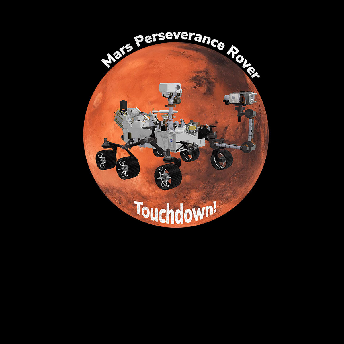 Touchdown Occupy Mars Slogan Red Planet Landing 2021 Nasa perseverance T-shirt for Kids - Kuzi Tees