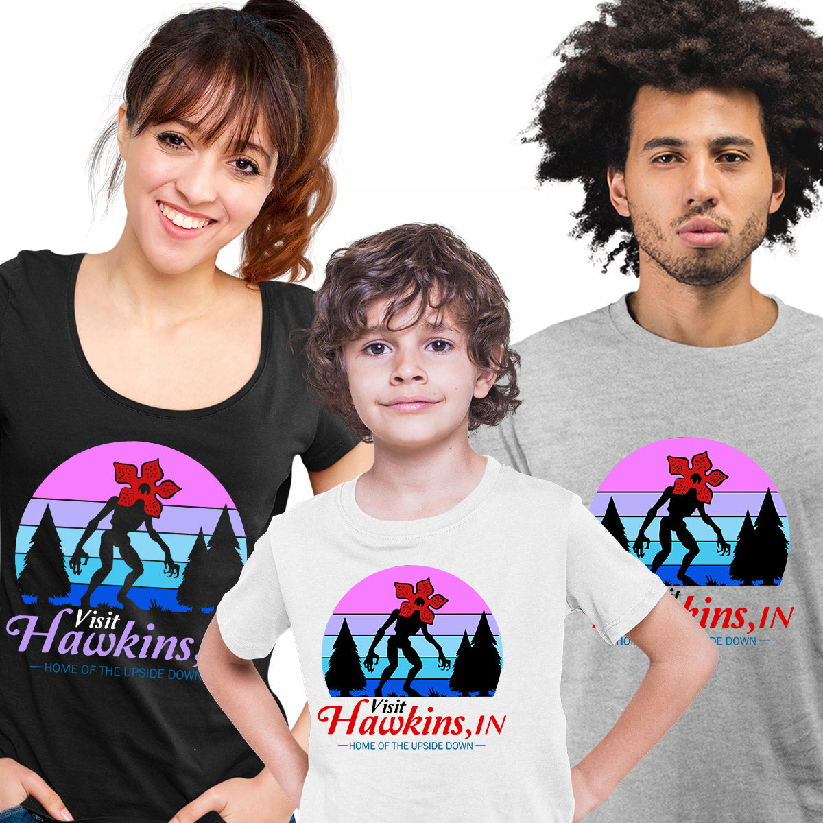 Upside Down T-shirt Demogorgon Vintage Stranger Things Visit Hawkins 