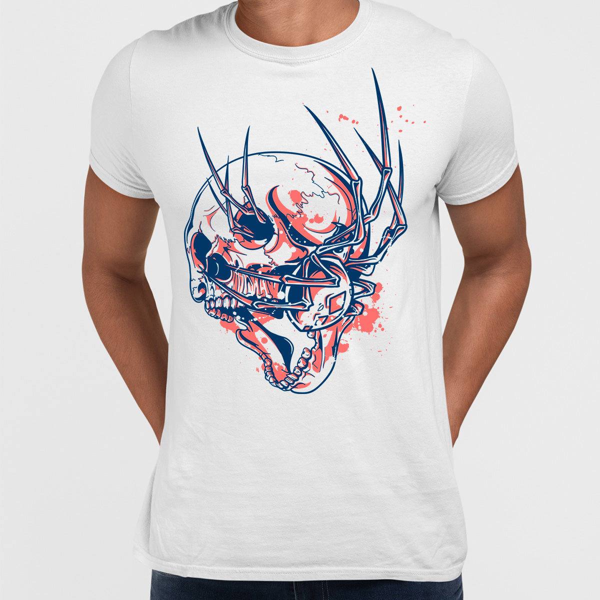 Urban Graffiti Scary Spider and Skull T-Shirt - Kuzi Tees