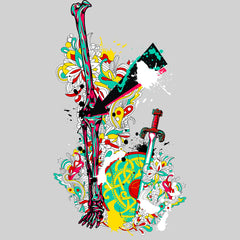 Urban Graffiti Sword Shield & Flower T-Shirt - Kuzi Tees