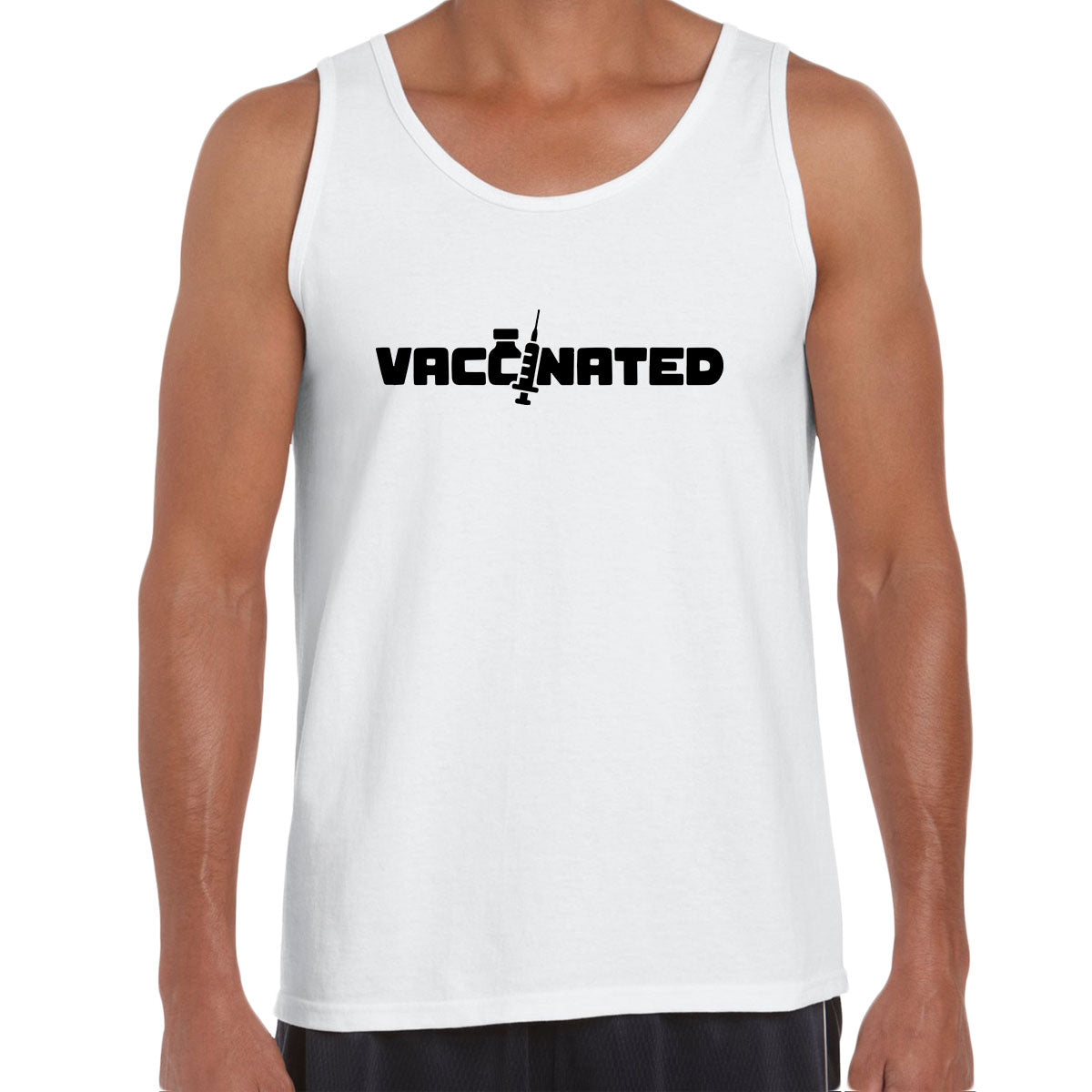 Vaccinated Tee I Survived 2020 Quarantine Vaccine Gift Typography Unisex Tank Top - Kuzi Tees