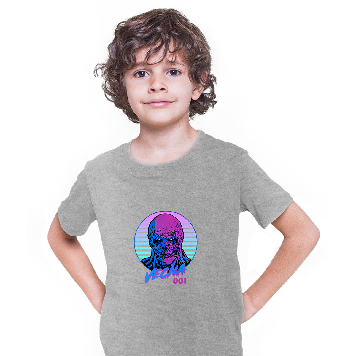 Vecna Tee Stranger Things Movie Kids T-Shirt Grey