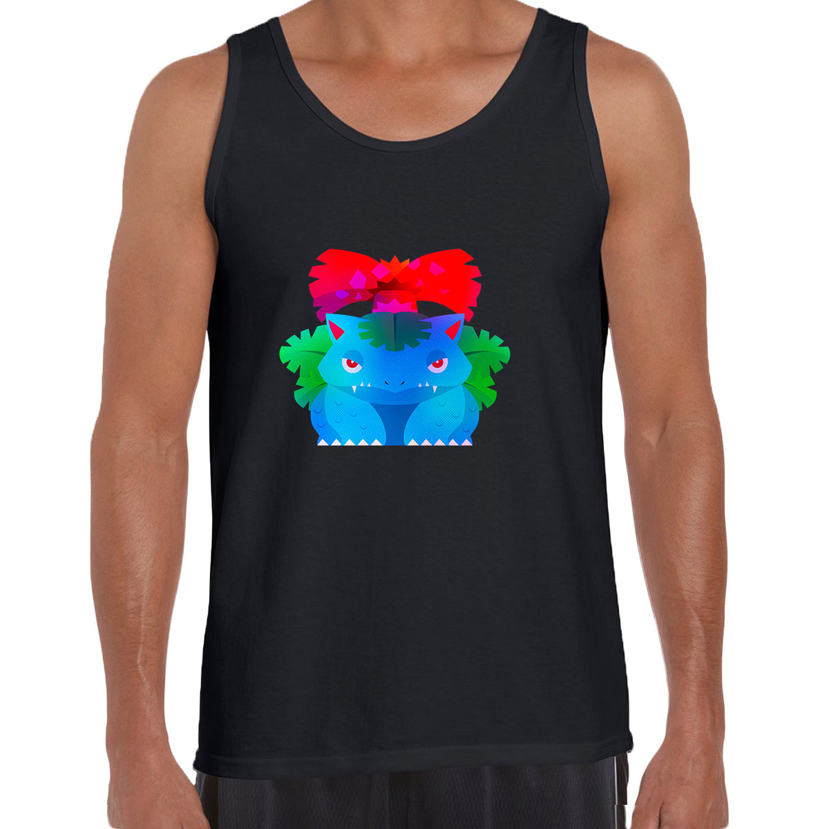 Venusaur Grass Poison type Pokemon Black & White Tank-Top - Kuzi Tees