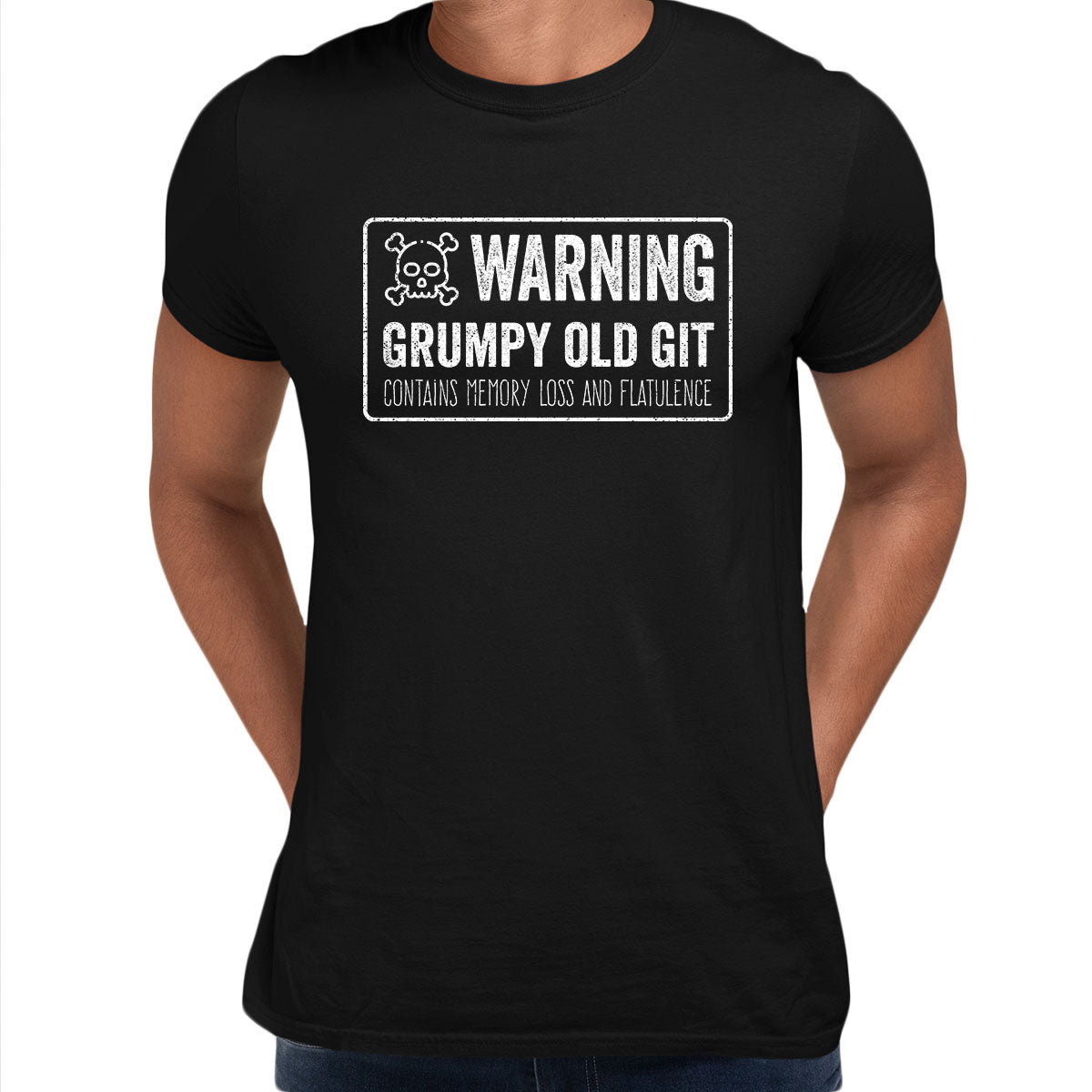 Warning grumpy old git Mens Funny T-Shirt Novelty Joke T-Shirt Rude Gift Him Dad Birthday Slogan Unisex T-Shirt - Kuzi Tees
