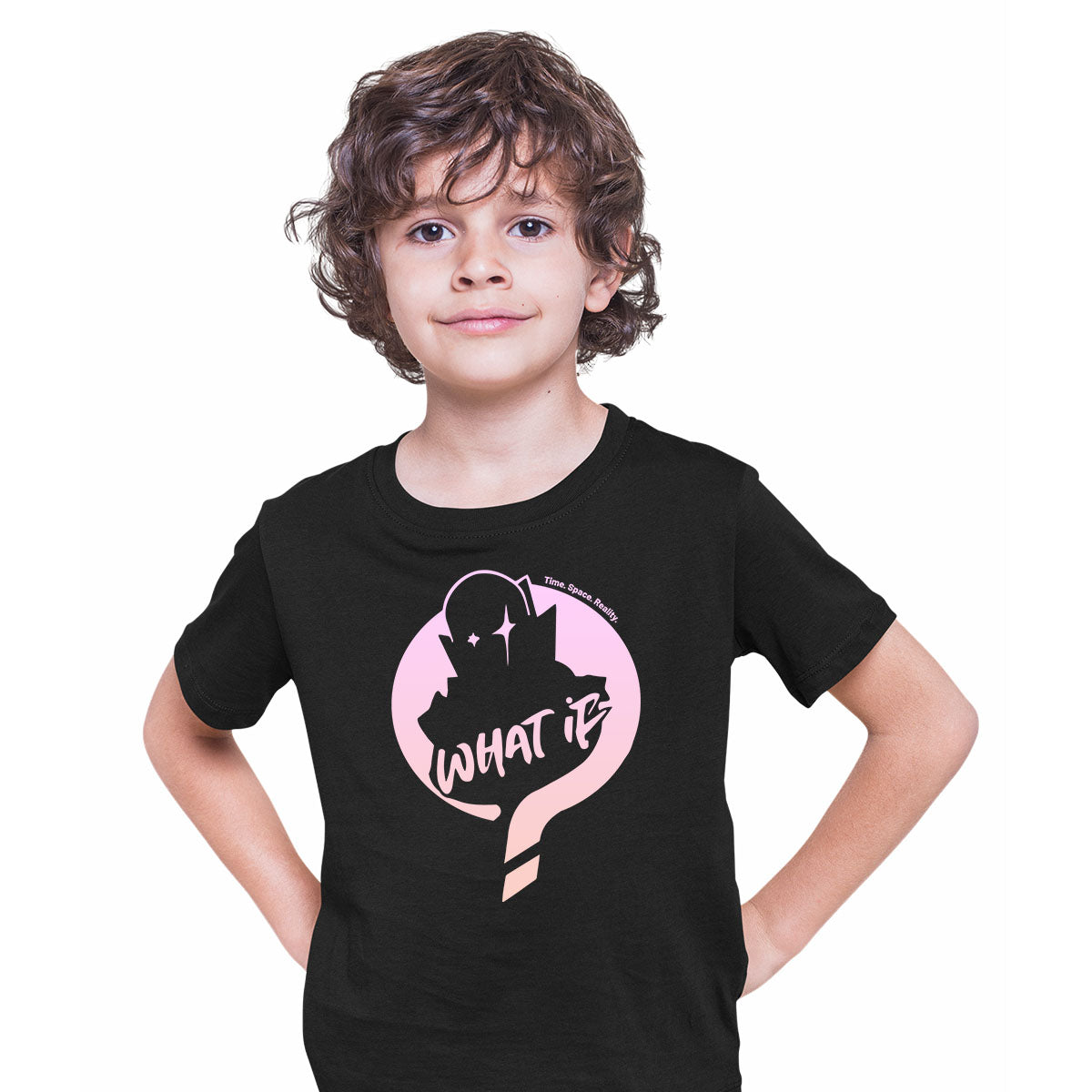What If MCU Marvel Tee Pink Typography T-shirt for Kids - Kuzi Tees
