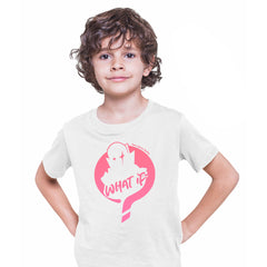 What If MCU Marvel Tee Pink Typography T-shirt for Kids - Kuzi Tees