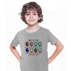 Who is The Impostor Among Us Gamer Funny Gift Tee Top T-shirt for Kids Xmas - Kuzi Tees