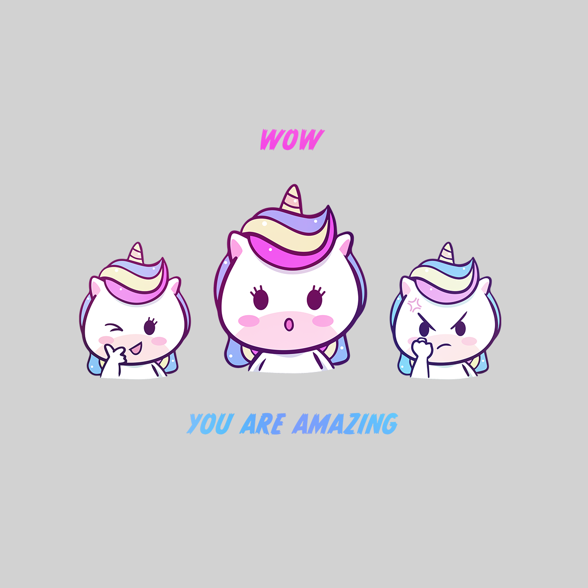 You are Amazing Unicorn Emoji Face Reaction WOW - Kuzi Tees