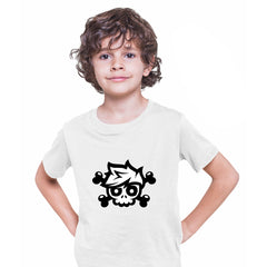 Youtube Crainer Cool Skull Illustration Abstract Black and White T-shirt for Kids - Kuzi Tees
