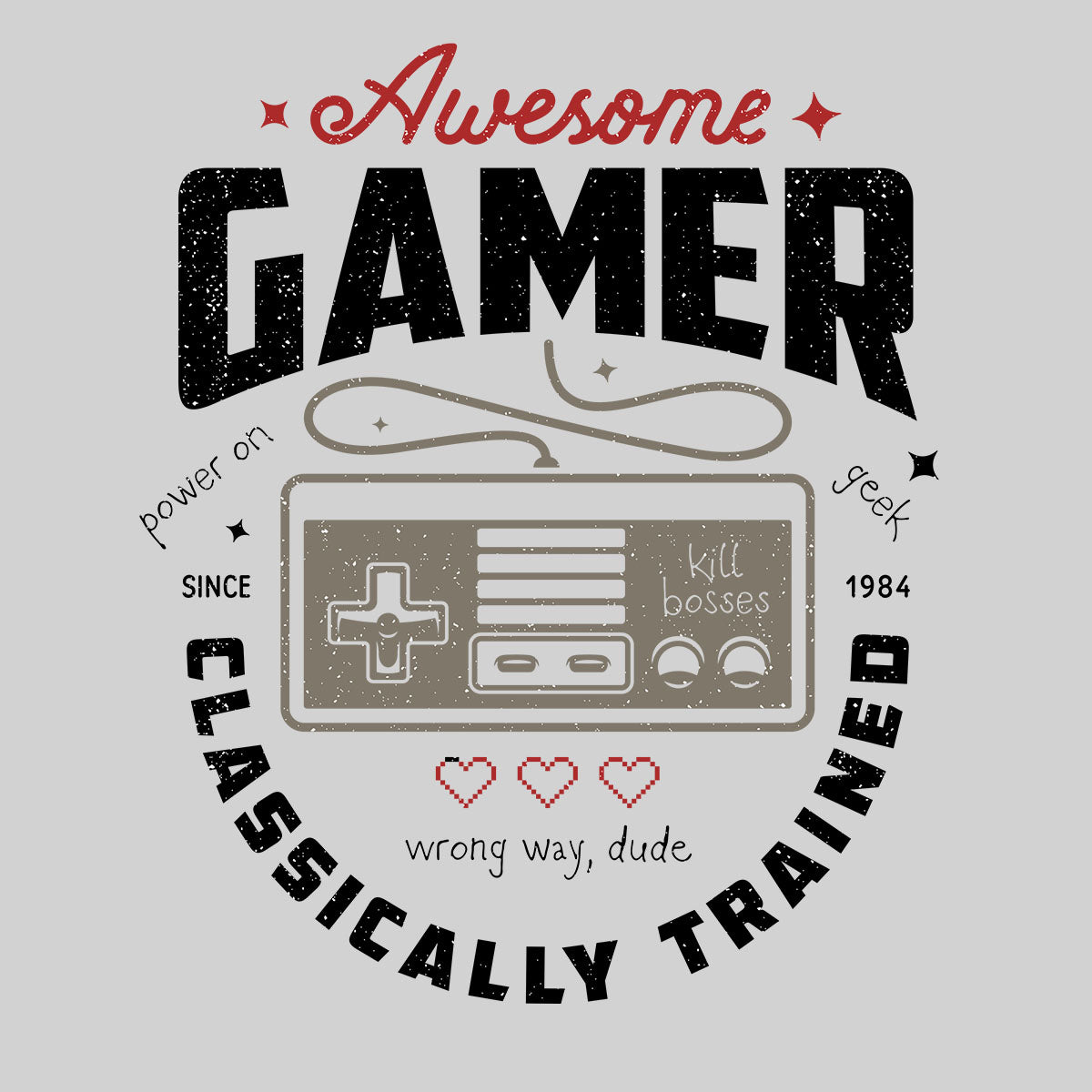 Mens Gaming T-Shirt Old School Gamer Retro Video Game Awesome Player Unisex T-Shirt - Kuzi Tees