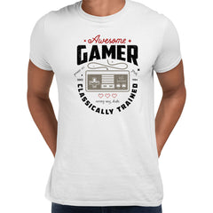 Mens Gaming T-Shirt Old School Gamer Retro Video Game Awesome Player Unisex T-Shirt - Kuzi Tees