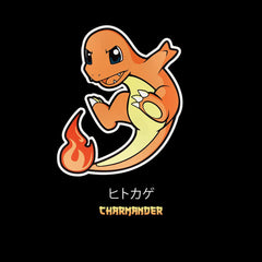 Charmander Japanese style Pokemon Culture geek Typography T-shirt for Kids - Kuzi Tees