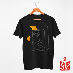 Old-Skool One Line Drawing Abstract Face One - Kuzi Tees