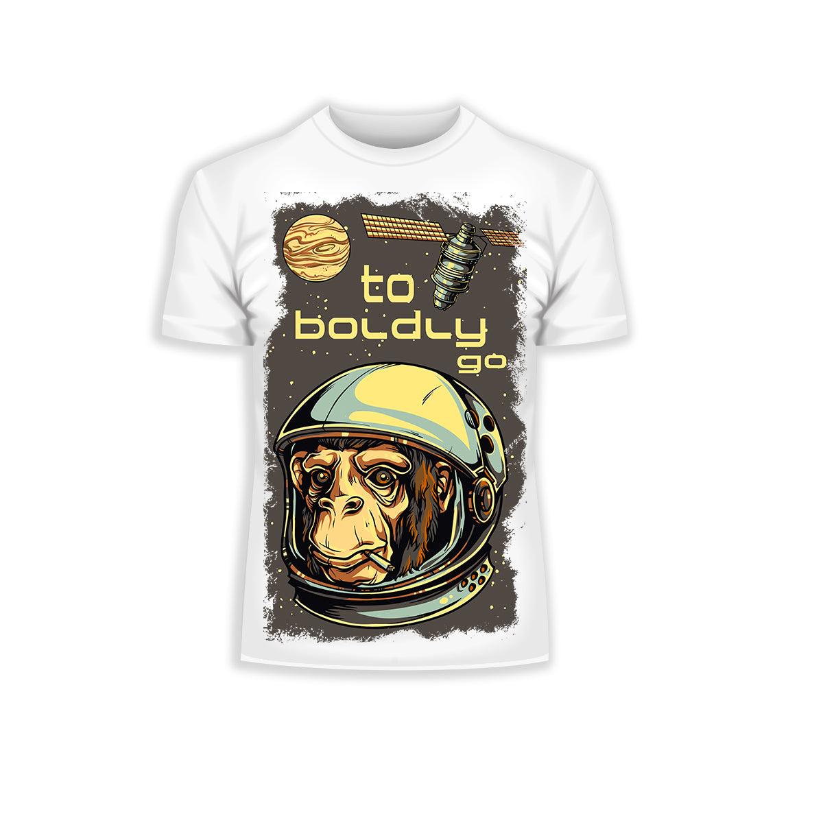 Go Chimp Astronaut T-Shirt With An Attitude - Kuzi Tees