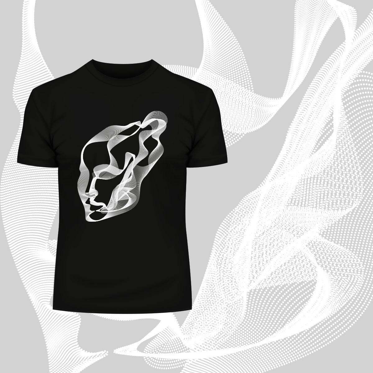 Artificial Intelligence Human Head Black & White Surreal Portrait - Kuzi Tees