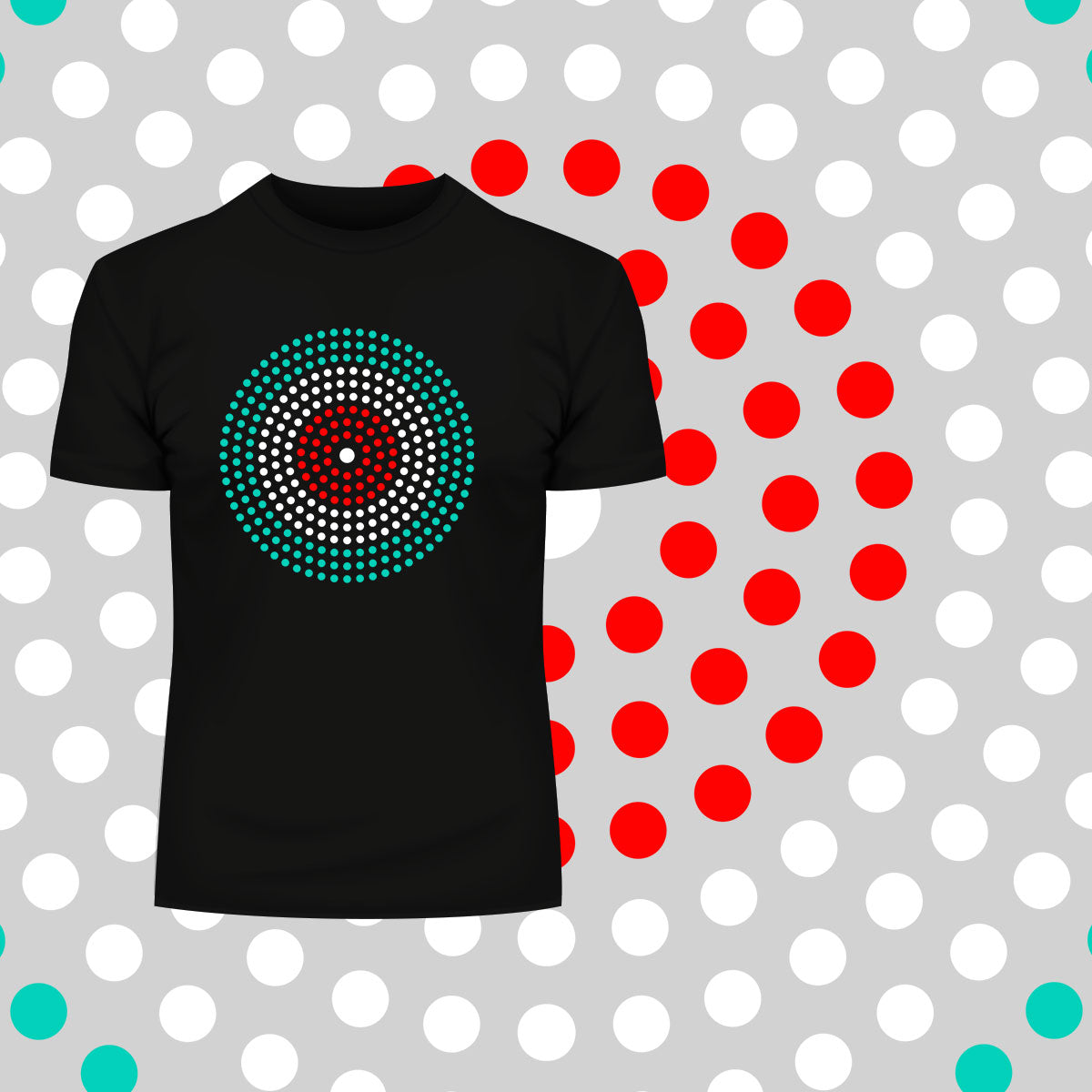 Modern Geometric Elements - Line Dots & Shapes Printed t-shirts Unisex Sample 04 - Kuzi Tees